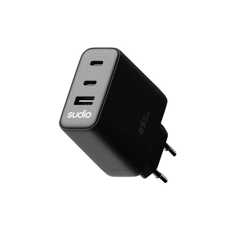 Sudio P3 GaN  Güç Adaptörü USB,Type C  (65W) Siyah