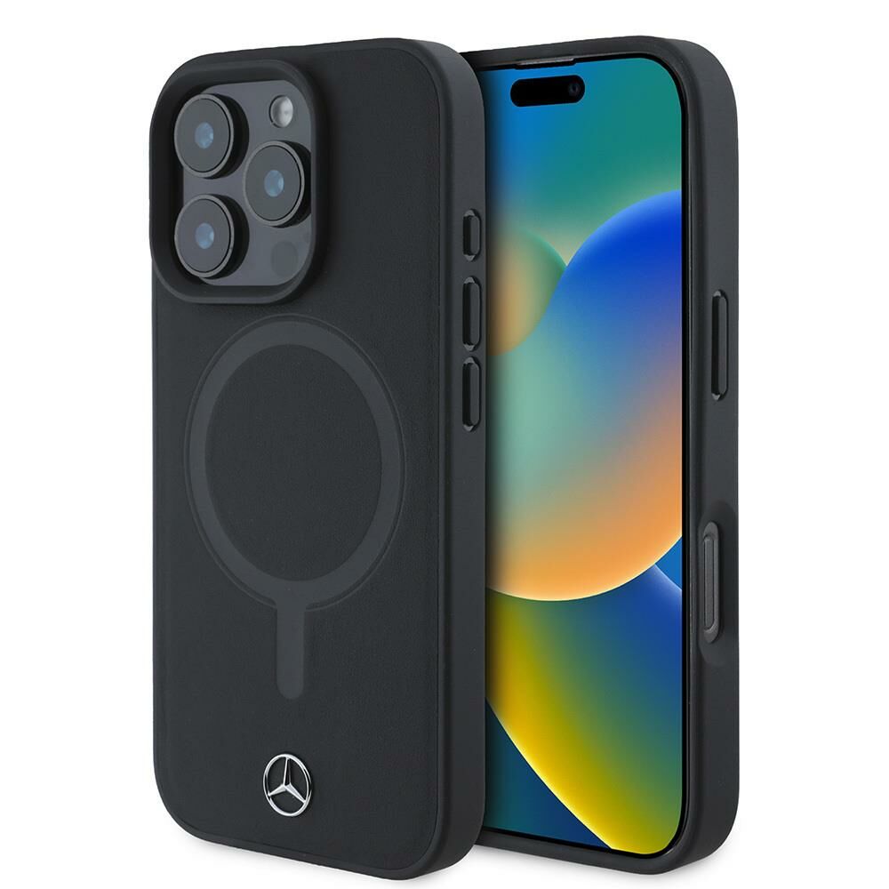 Apple iPhone 16 Pro Max Kılıf Mercedes Benz Magsafe Şarj Özellikli Yumuşak Deri Orijinal Lisanslı Kapak