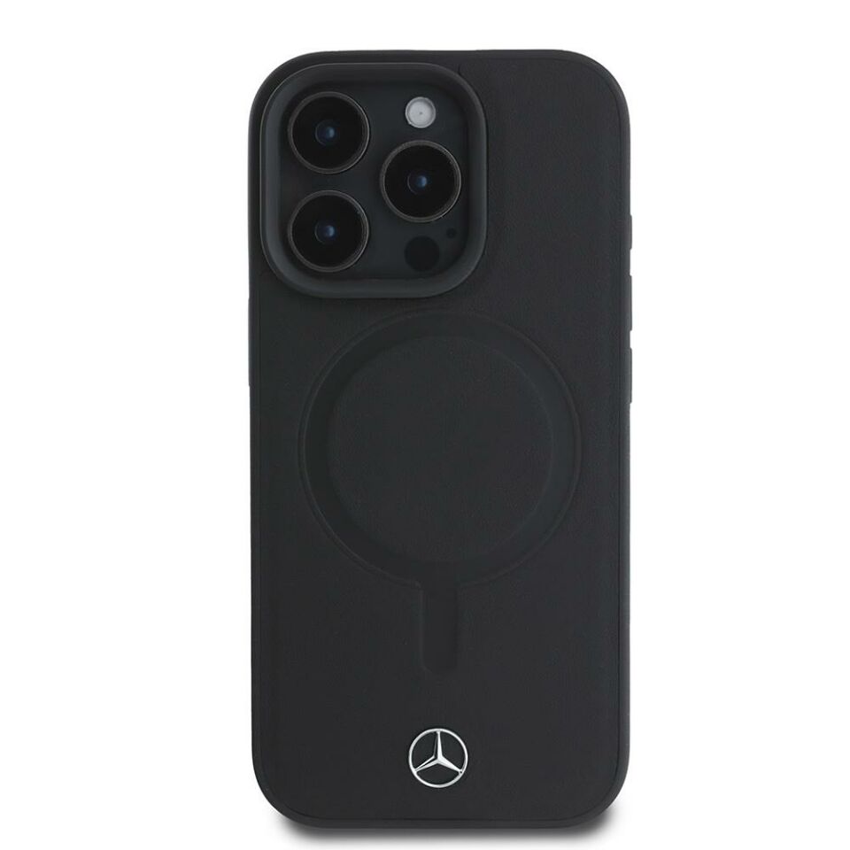 Apple iPhone 16 Pro Max Kılıf Mercedes Benz Magsafe Şarj Özellikli Yumuşak Deri Orijinal Lisanslı Kapak