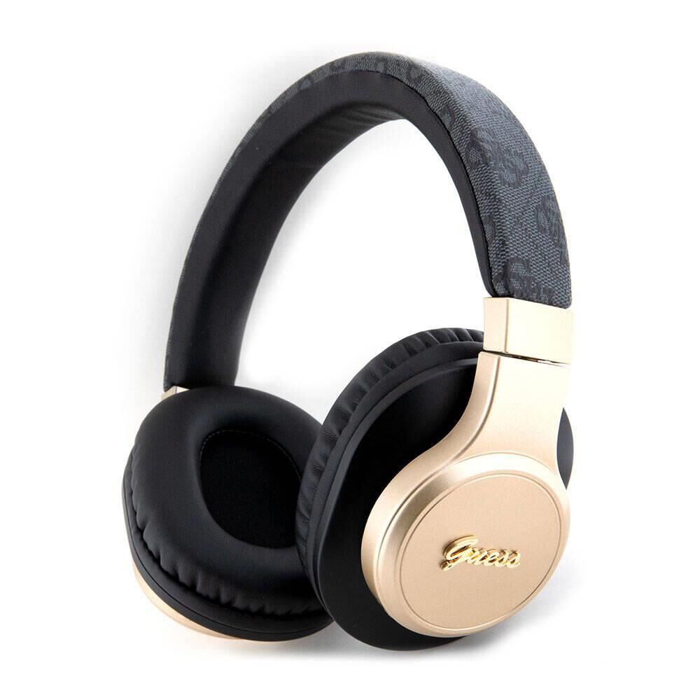 Guess Orjinal Lisanslı Script Gold Serisi Metal Yazı Logolu 4G Desenli Bluetooth Kulaklık Siyah