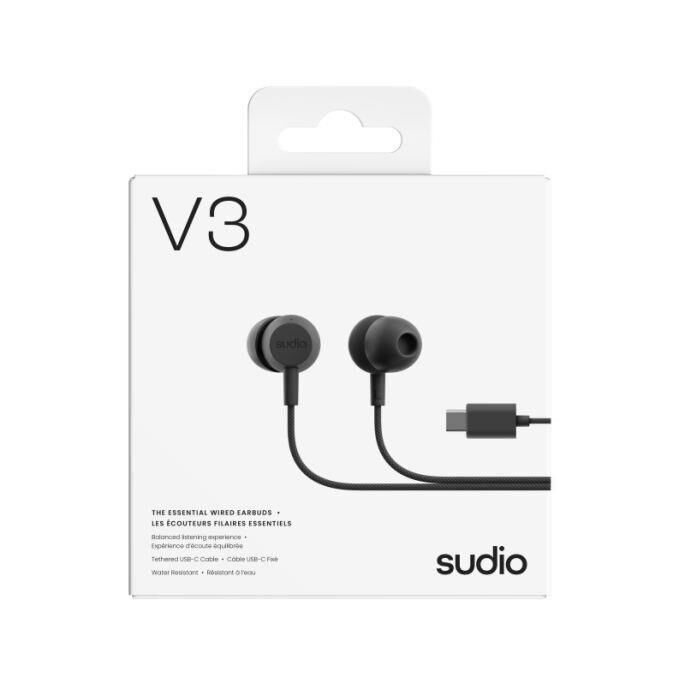 Sudio V3 Type-C Girişli Kulakiçi Kulaklık Siyah