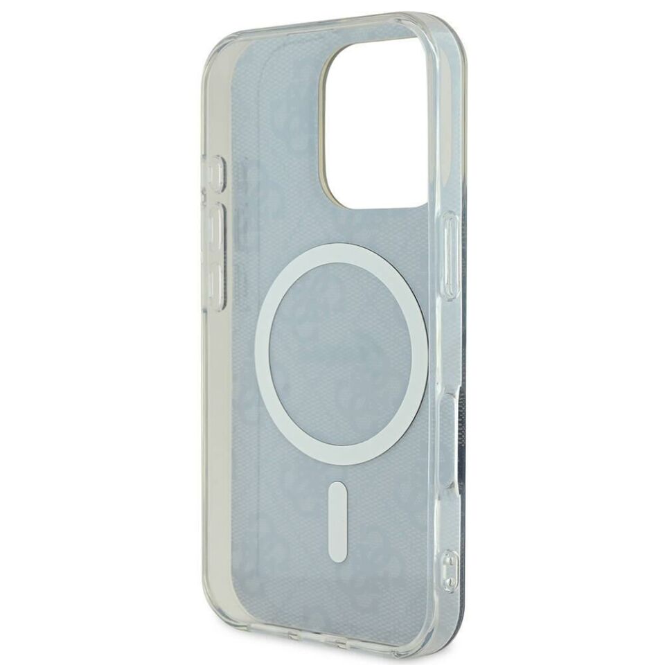 Apple iPhone 16 Pro Max Kılıf Guess Orijinal Lisanslı Magsafe Şarj Özellikli Yazı Logolu 4G Desenli Kapak