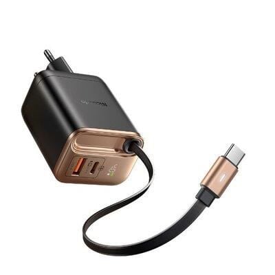 MCDODO CH-4280 Freego 40w 
GaN Hızlı Şarj Cihazı (Dahili Geri Sarılabilir Type-c Kablolu) Titanyum