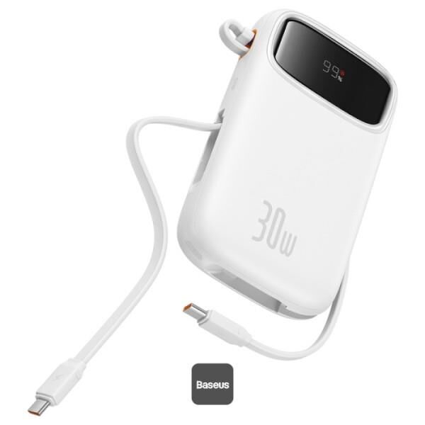 BASEUS QPow2 30W 10.000 mAh Taşınabilir Şarj Cihazı Beyaz