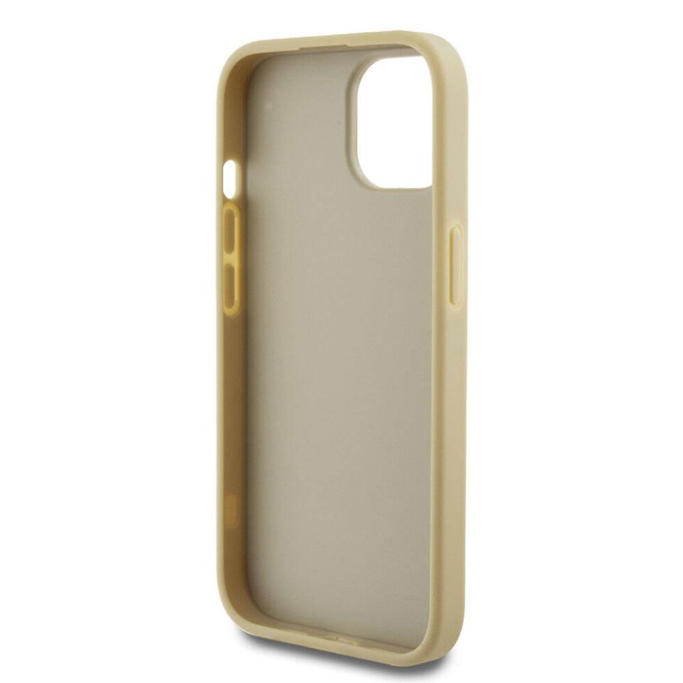 Apple iPhone 15 Kılıf Guess Orijinal Lisanslı 4G Büyük Metal Logolu Glitter Kapak