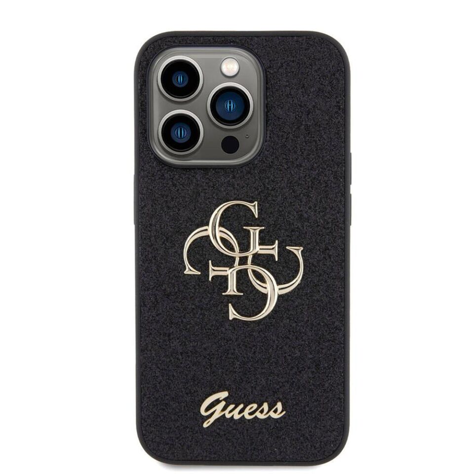 Apple iPhone 15 Pro Kılıf Guess Orijinal Lisanslı 4G Büyük Metal Logolu Glitter Kapak