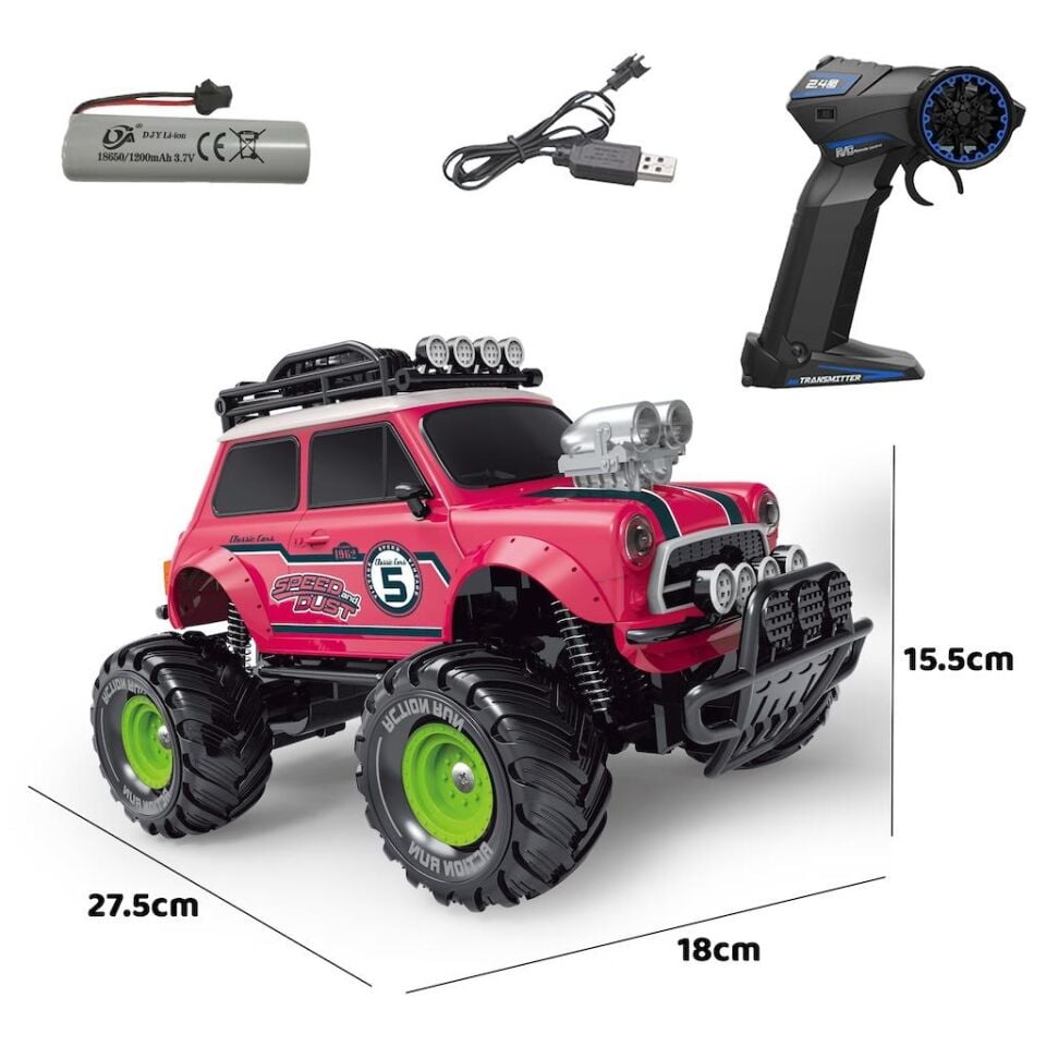 Vardem Uzaktan Kumandalı Full Fonksiyon 1:18 Şarjlı 2.4G Sevimli Off-Road Mini Araba