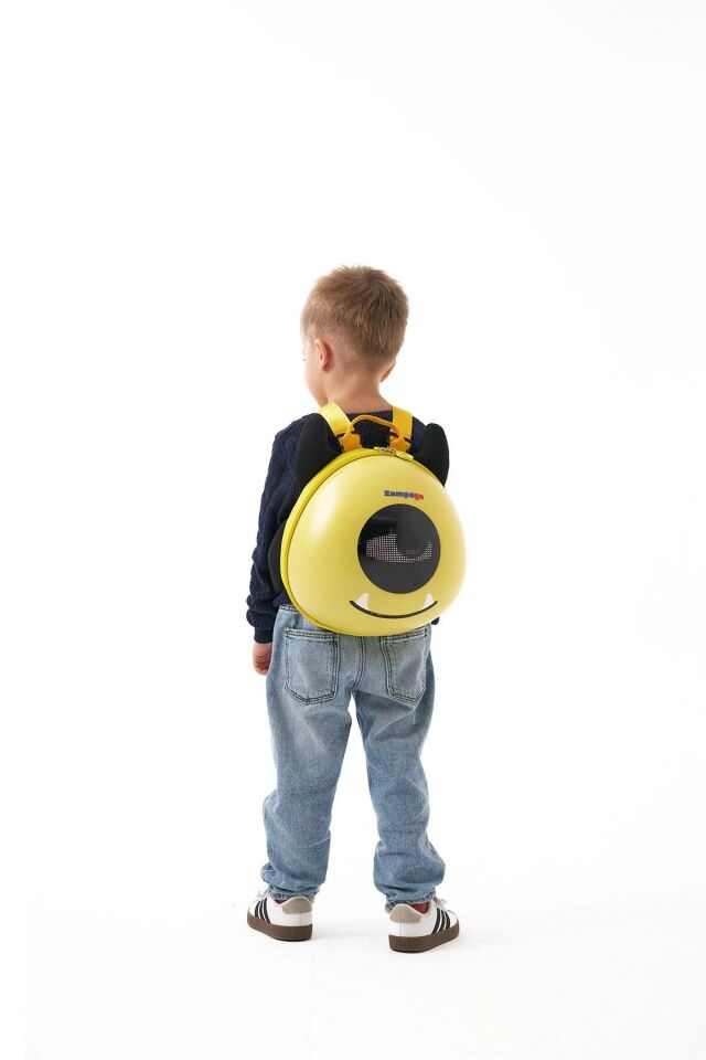 Zampago LED Ekranlı Sevimli Canavar Çocuk Sırt Çantası - sarı
