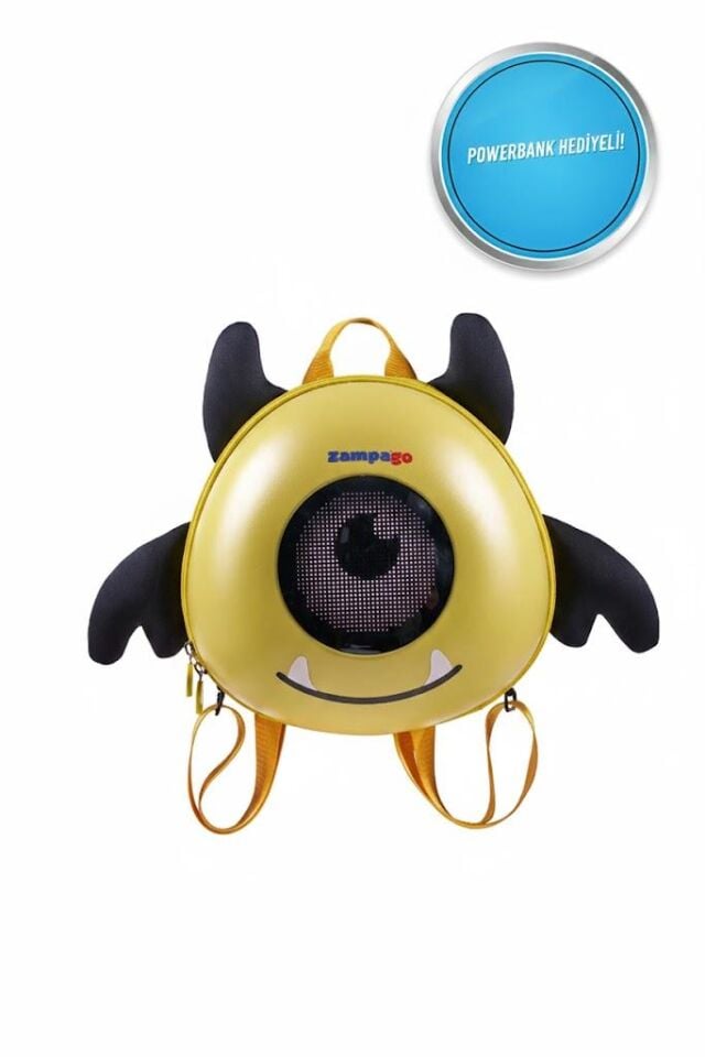 Zampago LED Ekranlı Sevimli Canavar Çocuk Sırt Çantası - sarı