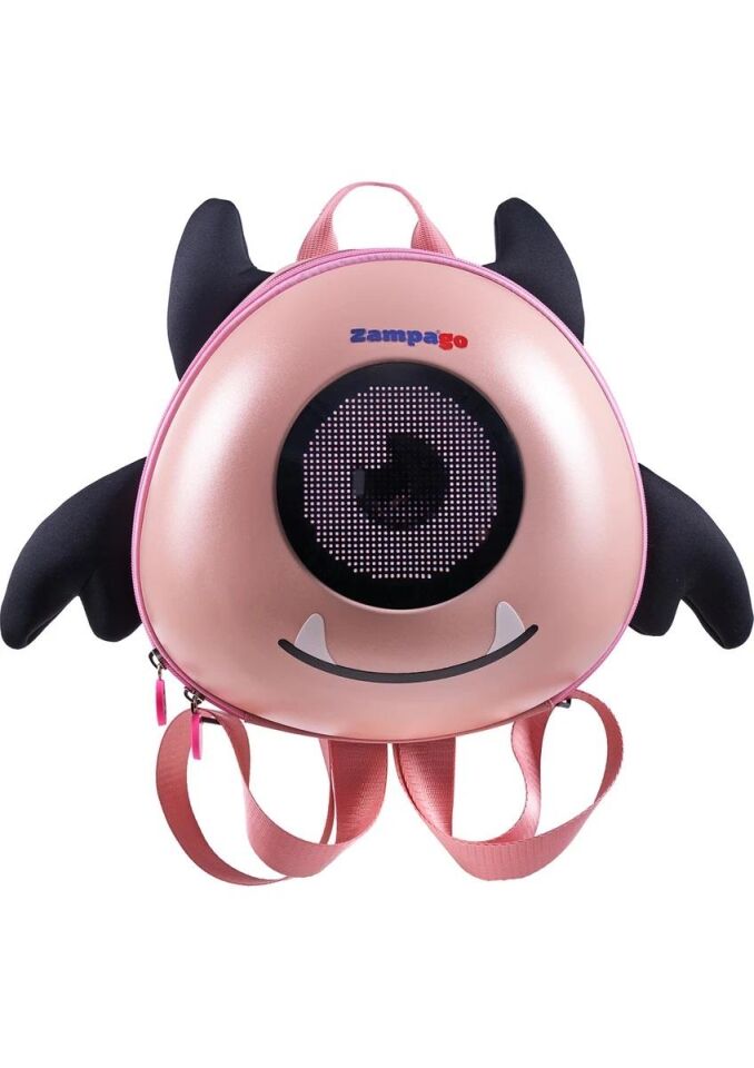 Zampago LED Ekranlı Sevimli Canavar Çocuk Sırt Çantası - pembe