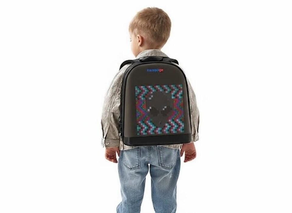 Zampago LED Ekranlı Bluetooth Kontrollü Işıklı Dijital Ekran Akıllı Sırt Çantası - Siyah