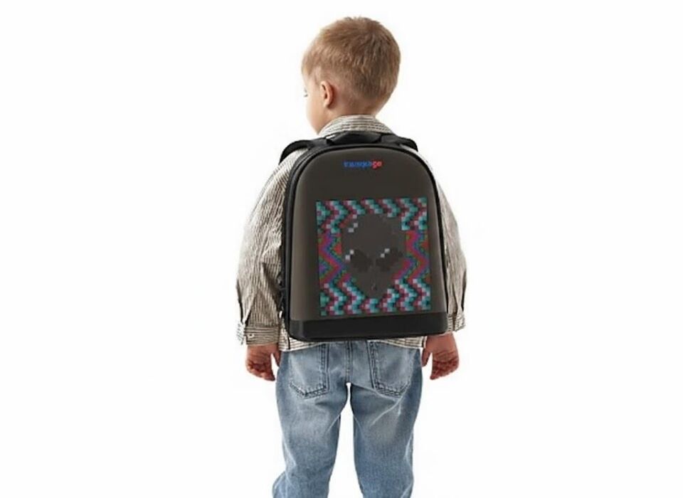 Zampago LED Ekranlı Bluetooth Kontrollü Işıklı Dijital Ekran Akıllı Sırt Çantası - Siyah