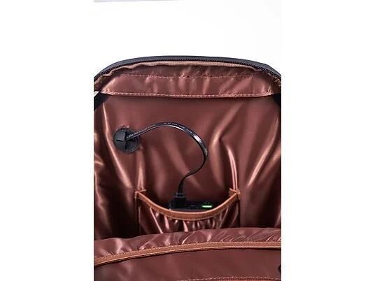 Zampago LED Ekranlı Sert Kasa USB Şarj Girişli Animasyonlu Işıklı Ekran Akıllı Sırt Çantası - Pembe