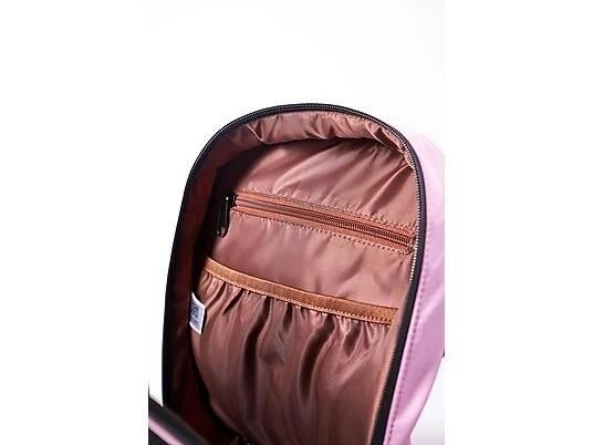 Zampago LED Ekranlı Sert Kasa USB Şarj Girişli Animasyonlu Işıklı Ekran Akıllı Sırt Çantası - Pembe