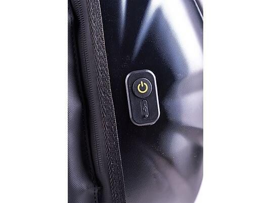 Zampago  LED Gözlü  Karbon Fiber Sert Kasa, USB Şarj Girişli, Işıklı Teknolojik Sırt Çantası - Siyah