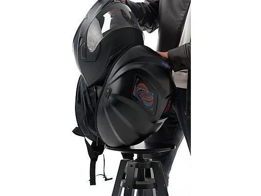 Zampago  LED Gözlü  Karbon Fiber Sert Kasa, USB Şarj Girişli, Işıklı Teknolojik Sırt Çantası - Siyah