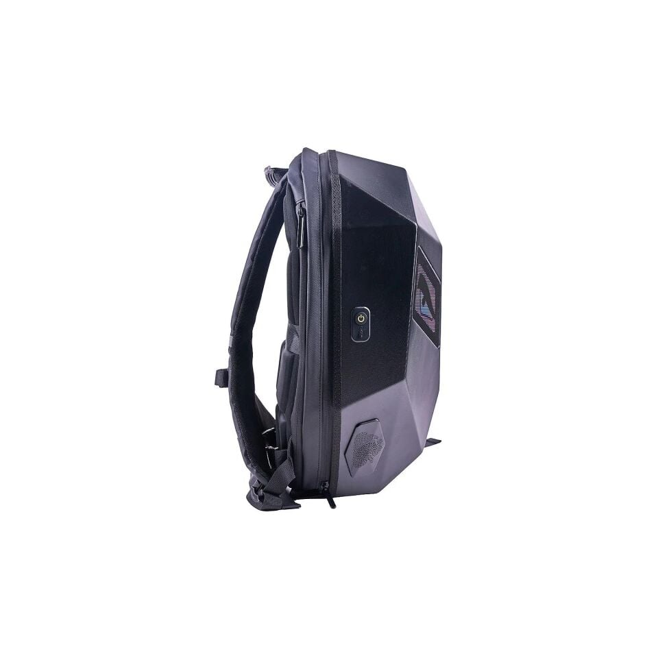 Zampago Ironman LED Göz Maskeli Sert Kasa, USB Şarj Girişli Akıllı Teknolojik Sırt Çantası - Siyah