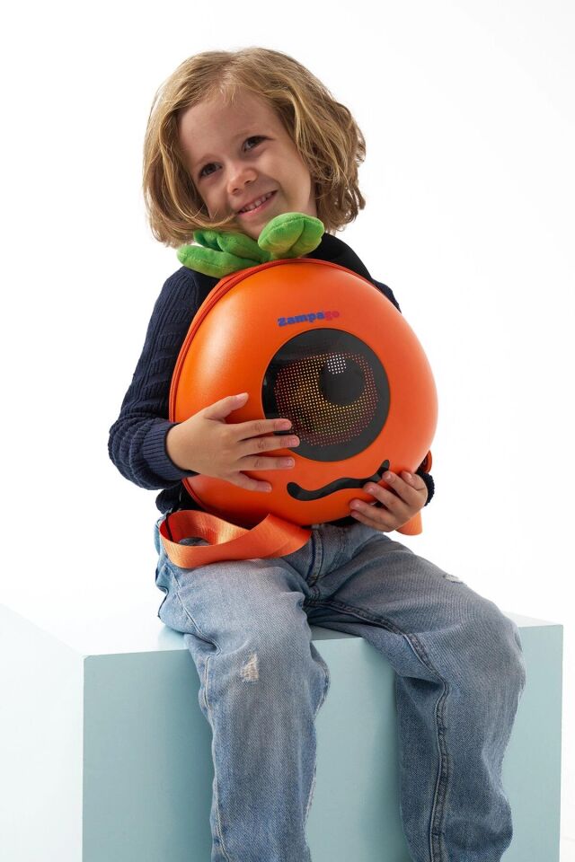 Zampago Carrot  LED Ekranlı Akıllı Sırt Çantası -Tatlı Ejderha - Turuncu