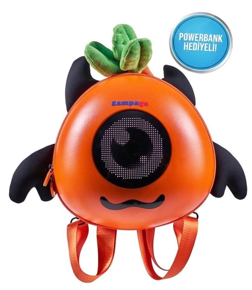 Zampago Carrot  LED Ekranlı Akıllı Sırt Çantası -Tatlı Ejderha - Turuncu