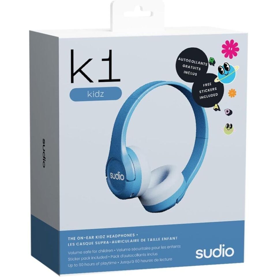 Sudio K1 Kidz  Kablosuz  Kulak Üstü Çocuk Kulaklığı Mavi