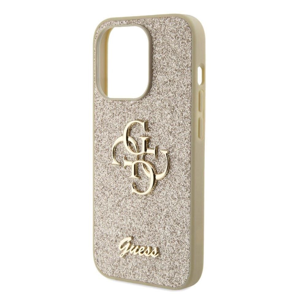 Apple iPhone 15 Pro Kılıf Guess Orijinal Lisanslı 4G Büyük Metal Logolu Glitter Kapak