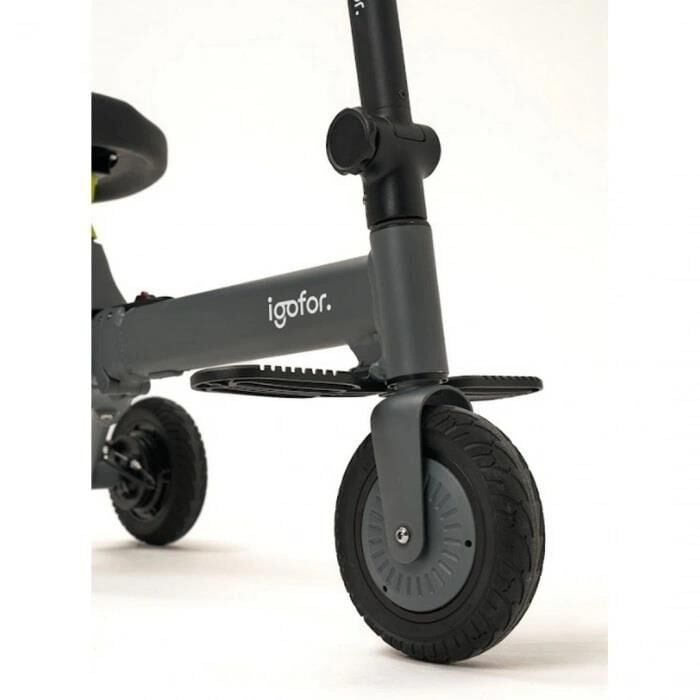 IGOFOR 3 Tekerlekli Katlanabilir Oturulabilir Hafif, Taşınabilir, Uzun Menzilli km Elektrikli Scooter Gri