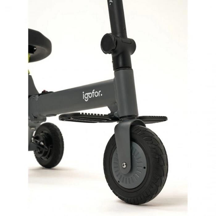 IGOFOR 3 Tekerlekli Katlanabilir Oturulabilir Hafif, Taşınabilir, Uzun Menzilli km Elektrikli Scooter Gri