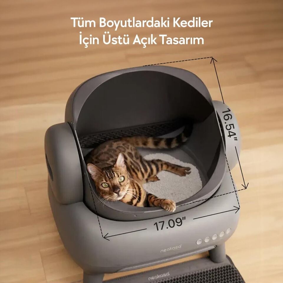 Neakasa Akıllı App Kontrol, UV Temizleme Üstü Açık Otomatik Kedi Tuvaleti Gri PS0120