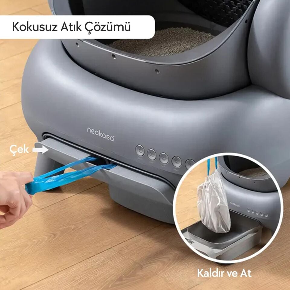 Neakasa Akıllı App Kontrol, UV Temizleme Üstü Açık Otomatik Kedi Tuvaleti Gri PS0120
