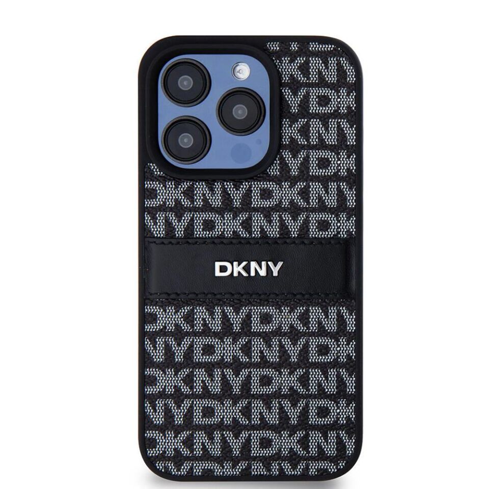 Apple iPhone 15 Pro Kılıf DKNY Orjinal Lisanslı 3D Yazılı Repeat Texture Pattern Kapak