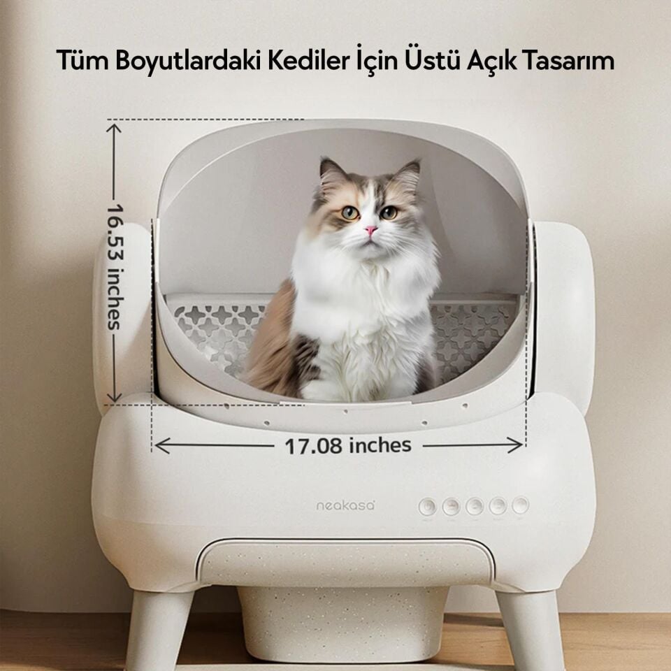 Neakasa Üstü Açık Akıllı Kedi Tuvaleti Beyaz Neakasa M1