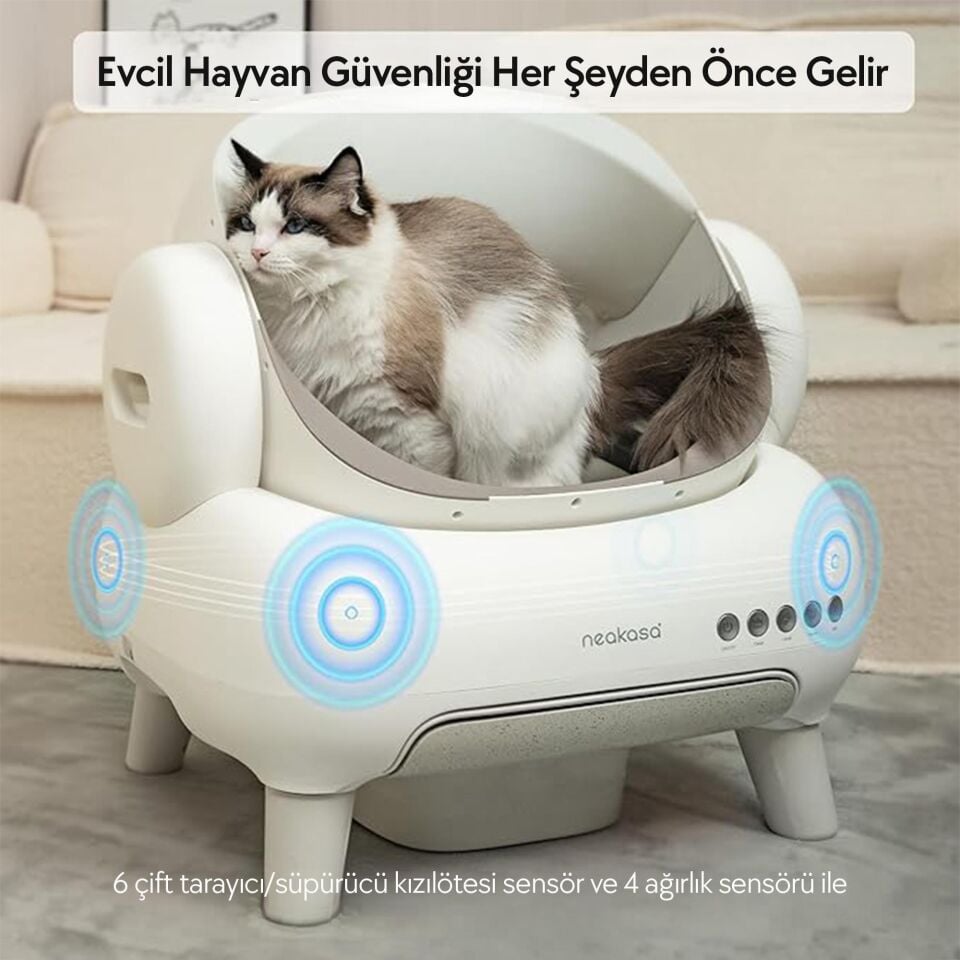 Neakasa Üstü Açık Akıllı Kedi Tuvaleti Beyaz Neakasa M1