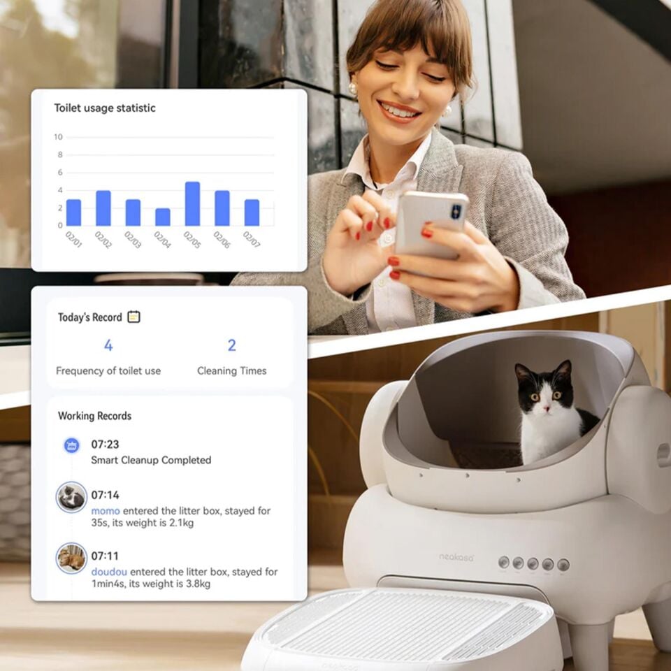 Neakasa Üstü Açık Akıllı Kedi Tuvaleti Beyaz Neakasa M1