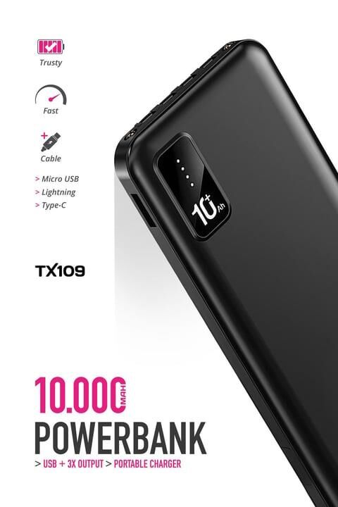 Powerway TX109 10000 mAh Hızlı Şarj Powerbank