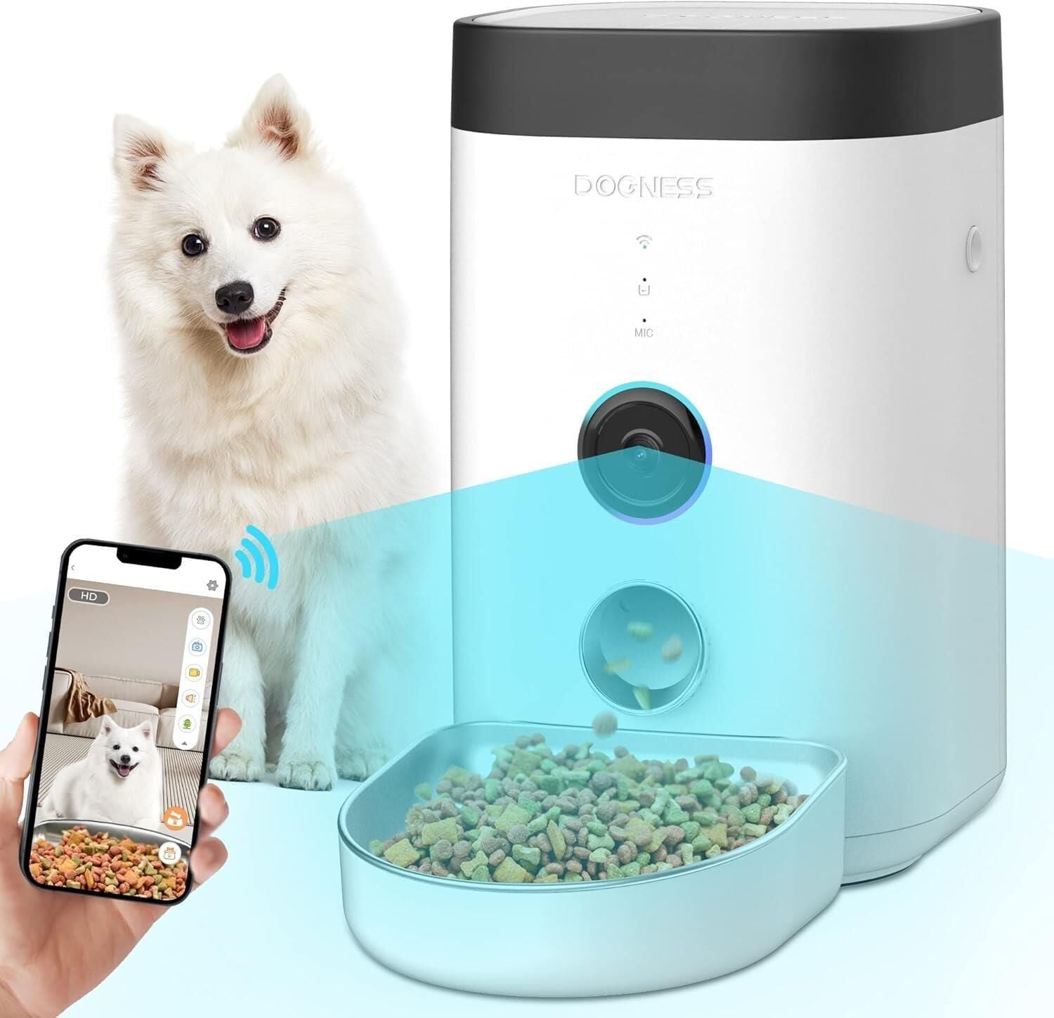 Dogness F10A Akıllı Otomatik Mama Kabı – Kamera Kontrollü (3,6 Litre) F10A