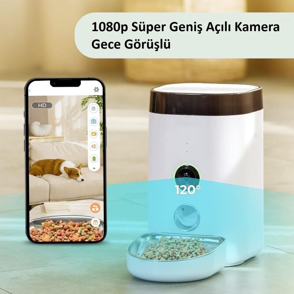 Dogness F10A Akıllı Otomatik Mama Kabı – Kamera Kontrollü (3,6 Litre) F10A