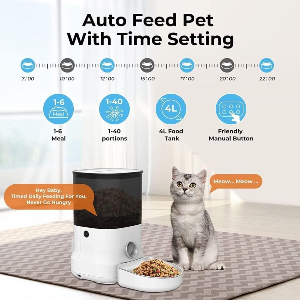 Dogness Kedi ve Köpekler İçin Otomatik Mama Kabı 4lt F12