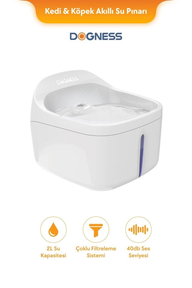 Dogness Akıllı Su Pınarı 2 Litre – Sessiz Motor, Filtreli (2 Litre) D01