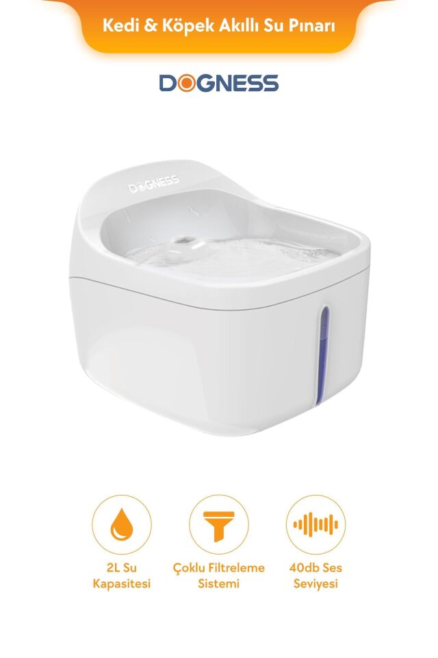 Dogness Akıllı Su Pınarı 2 Litre – Sessiz Motor, Filtreli (2 Litre) D01