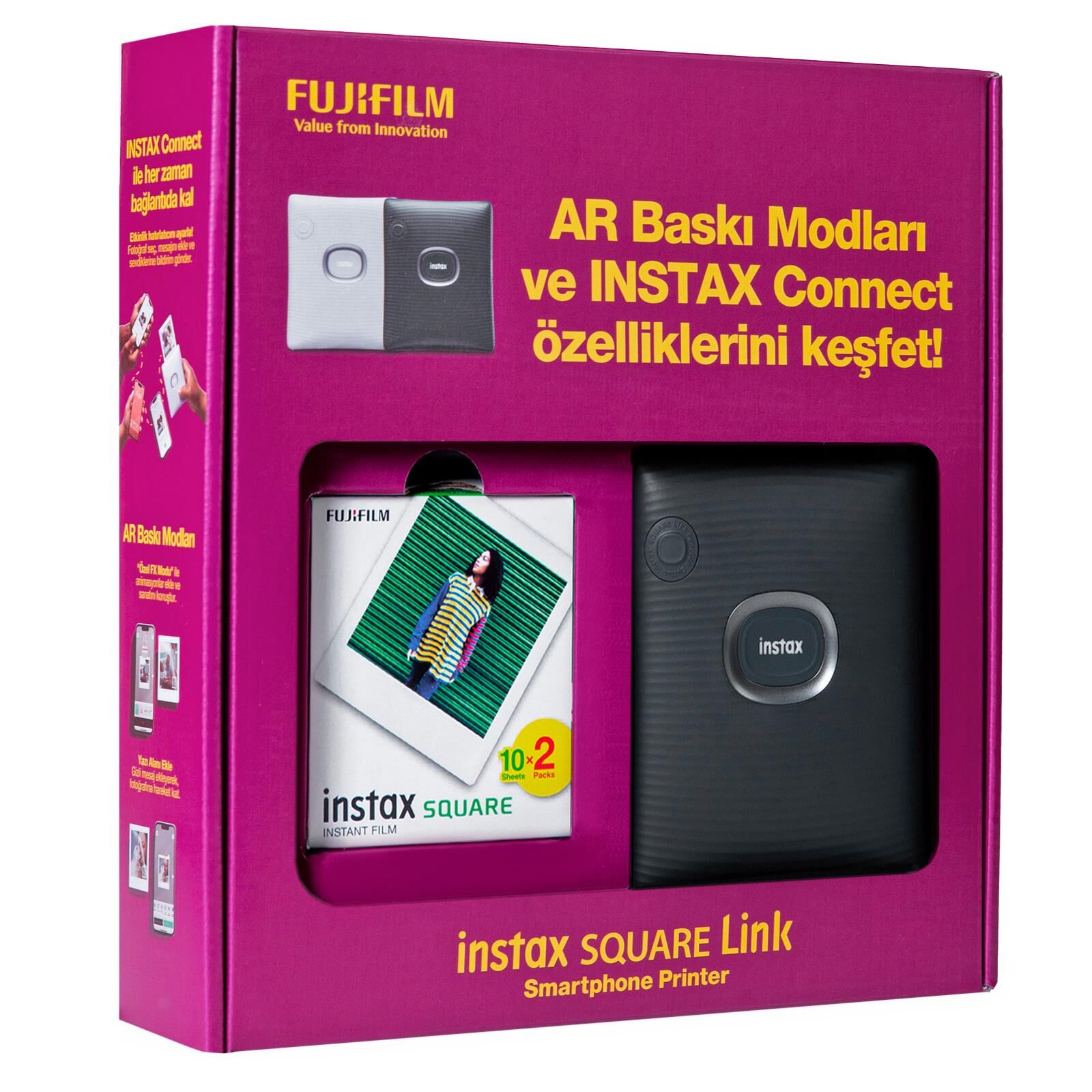 İnstax Square Link Akıllı Telefon Yazıcısı Bundle Box Koyu Yeşil