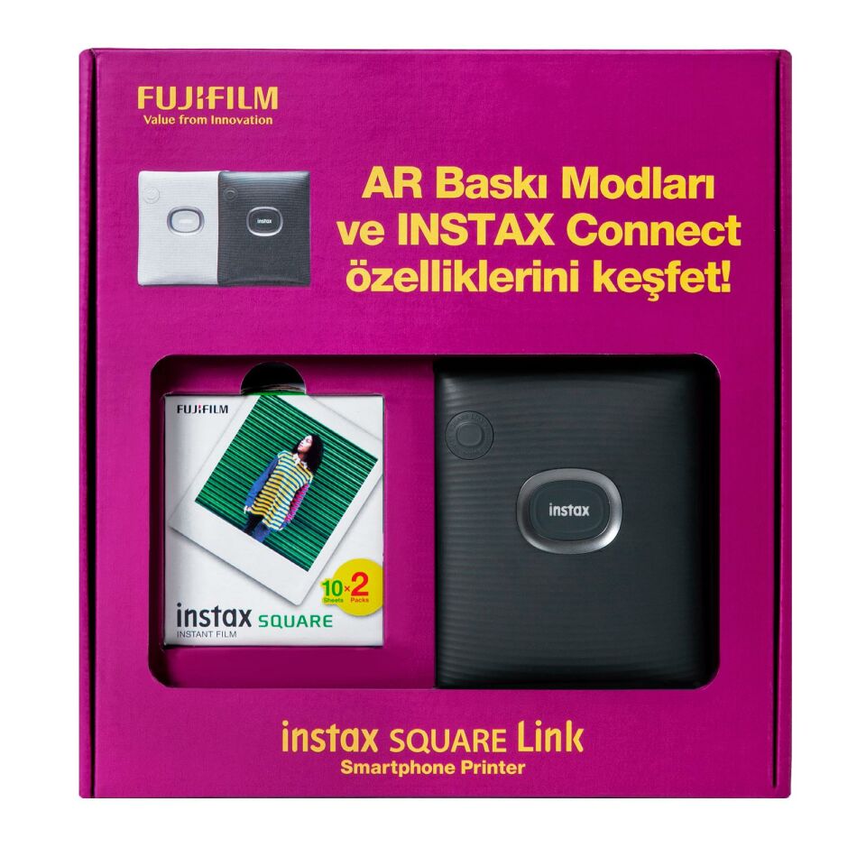 İnstax Square Link Akıllı Telefon Yazıcısı Bundle Box Koyu Yeşil