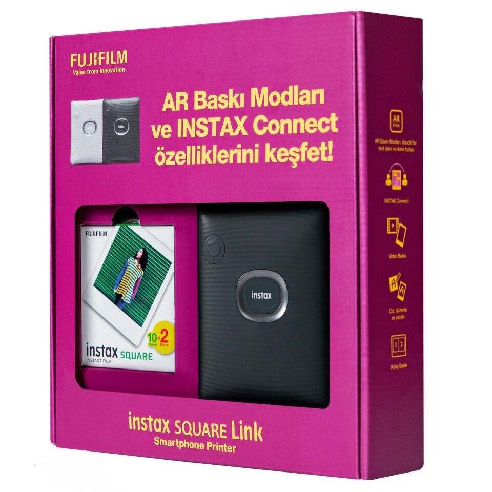 İnstax Square Link Akıllı Telefon Yazıcısı Bundle Box Koyu Yeşil