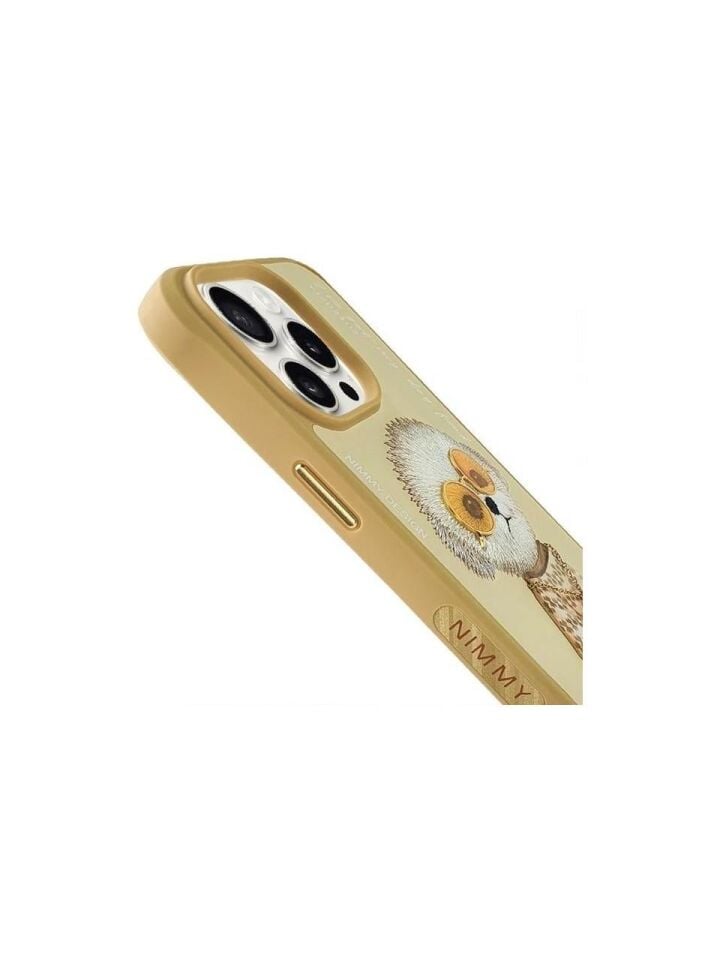 NIMMY iPhone 16 Pro Max Uyumlu  3D Nakışlı Zincir ve Gözlük Detaylı Köpek Desenli Silikon Kılıf
