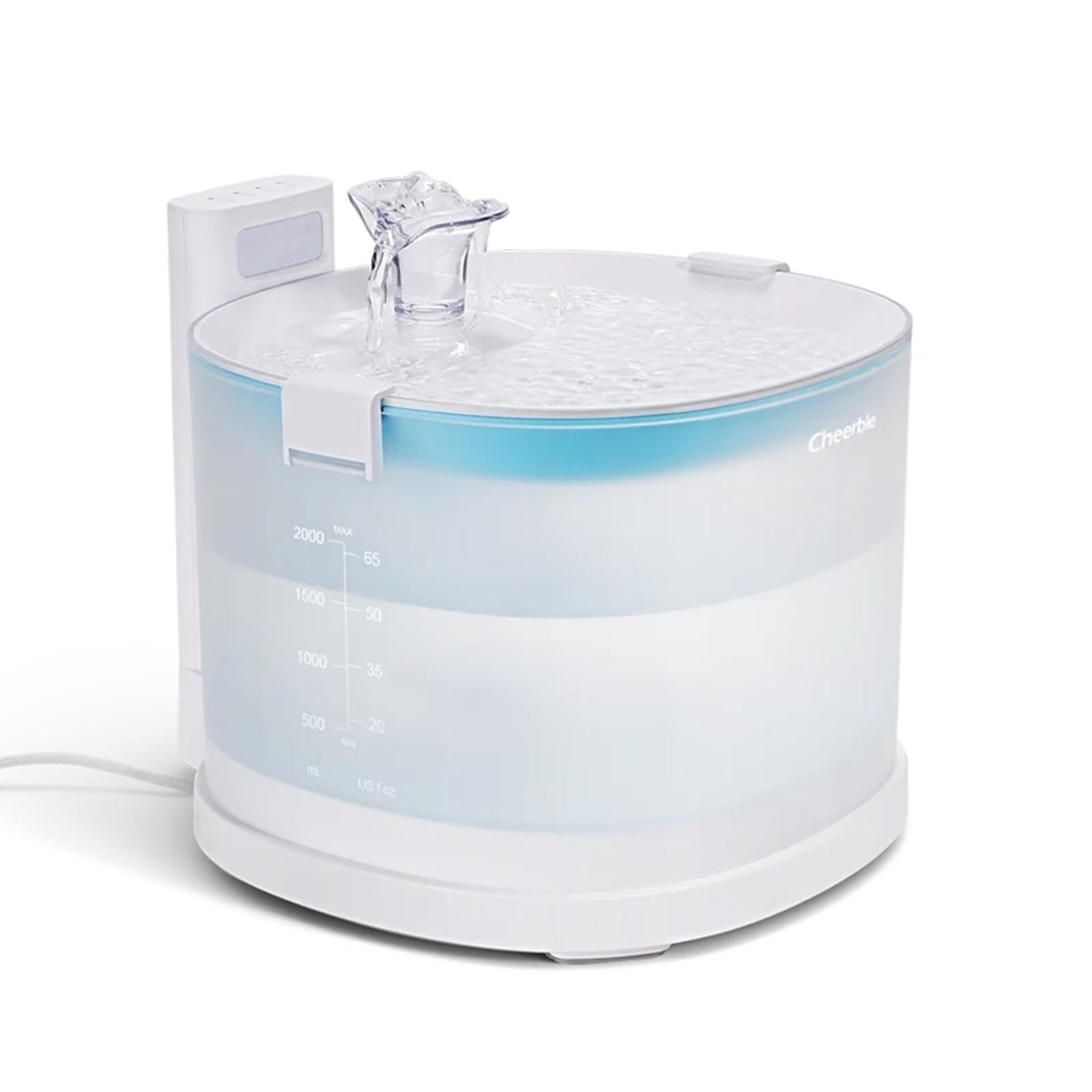 Cheerble E1 Plastik Hazneli Şarjlı Otomatik Kedi Su Pınarı 22 X 20 X 18, 2lt CDY01