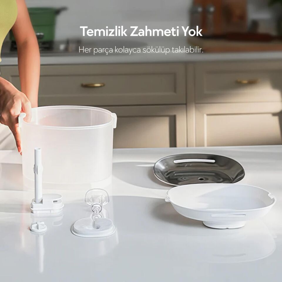 Cheerble E1+ Çelik Hazneli Şarjlı Otomatik Kedi Su Pınarı 22 X 20 X 18, 2lt CDY02