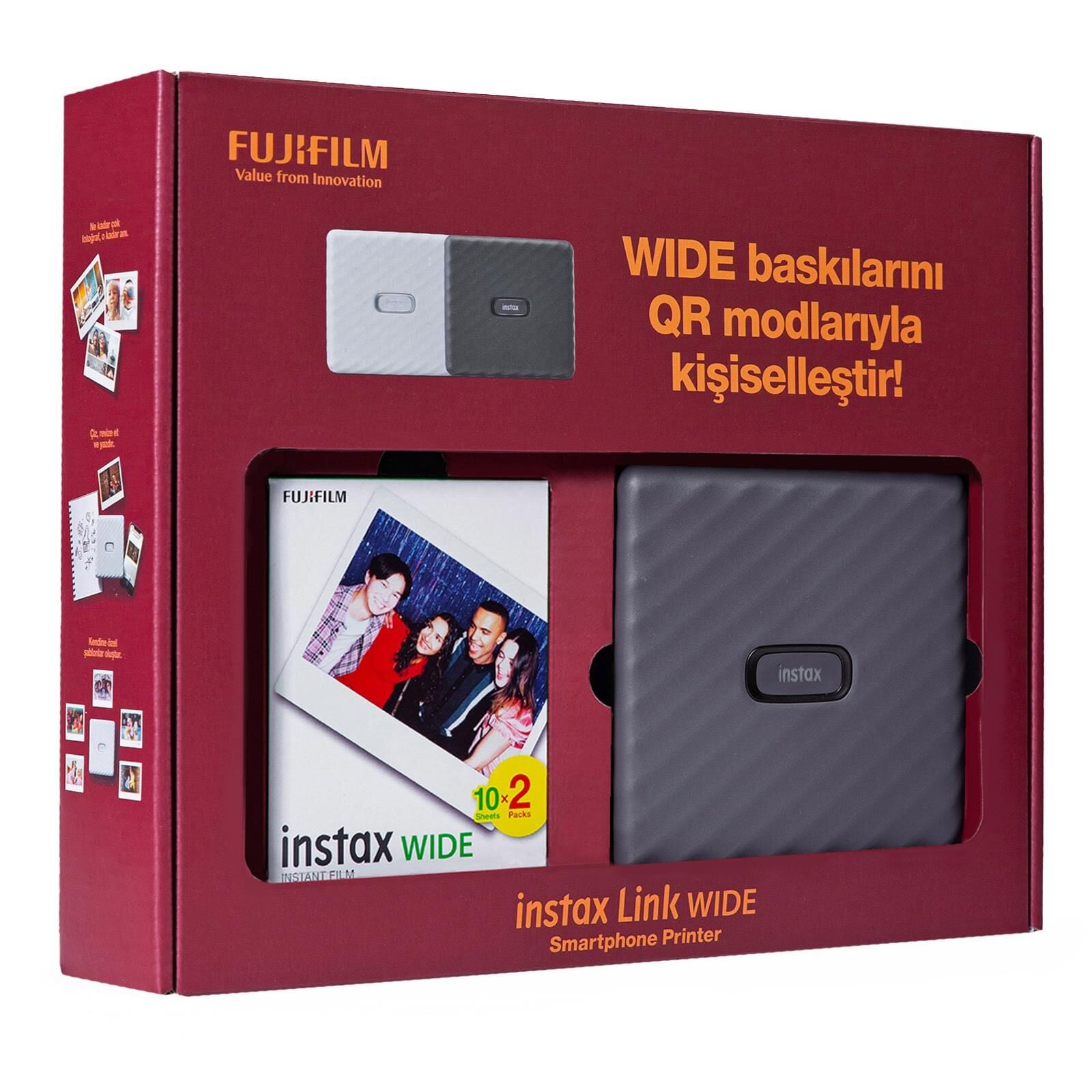 İnstax Wide Link Akıllı Telefon Yazıcısı Ve 20'li Film Bundle Box