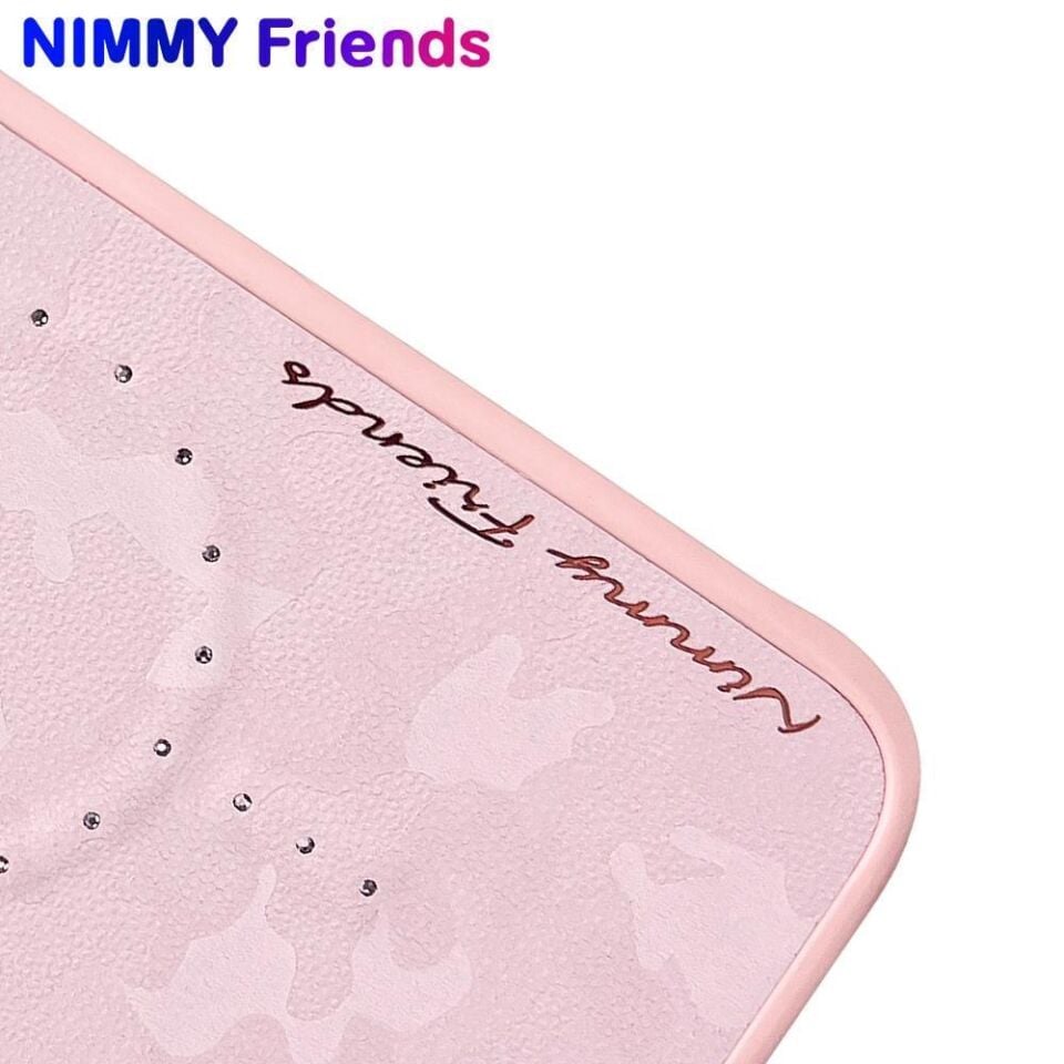 NIMMY iPhone 16 Pro Max Uyumlu MagSafe Özellikli Magnetic Fashion Stone Lüks Kılıf, Manyetik Kapak Pembe