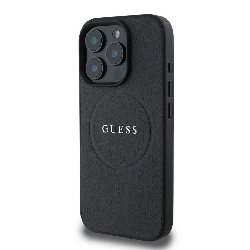 Apple iPhone 16 Pro Max Kılıf Guess Orijinal Lisanslı Magsafe Şarj Özellikli Yazı Logolu Grained Kapak