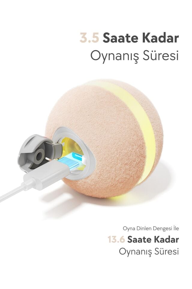 Cheerble Wicked Ball M3 İnteraktif Şarjlı Kedi Topu CWQ02 Krem