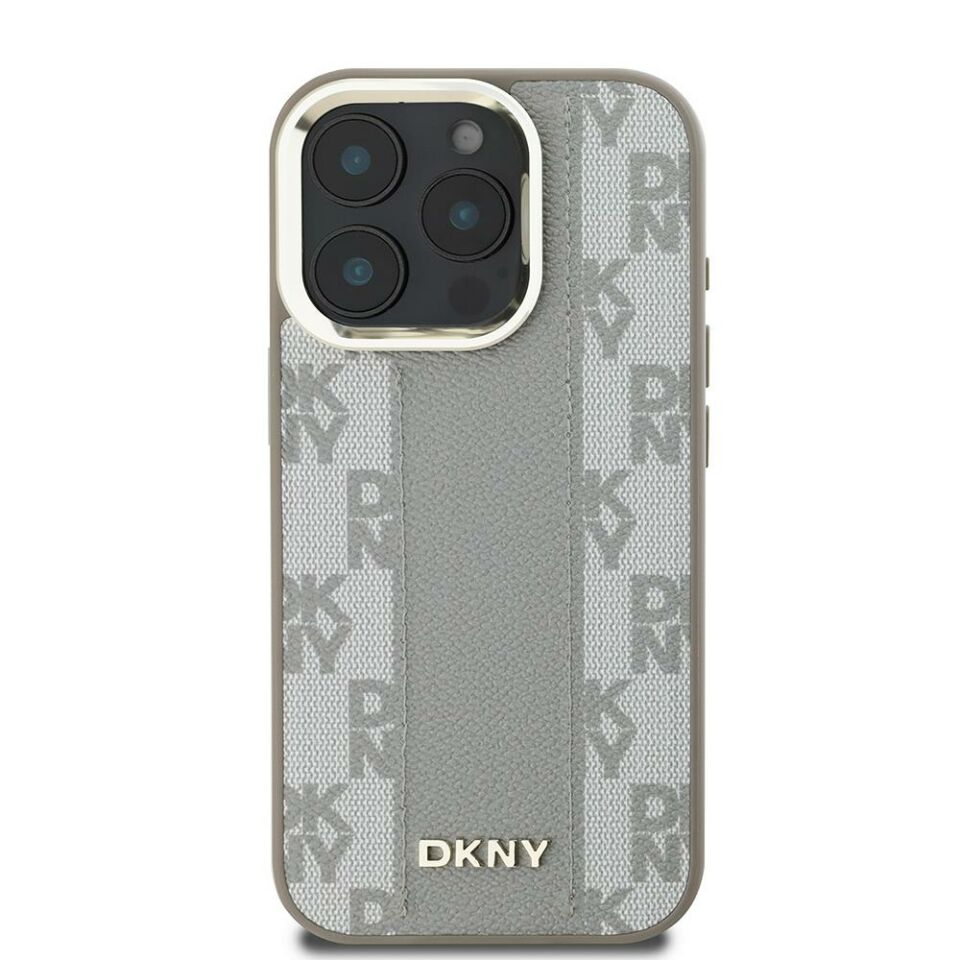 Apple iPhone 16 Pro Max Kılıf DKNY Orijinal Lisanslı Magsafe Şarj Özellikli 3D Yazılı Checkered Pattern Kapak
